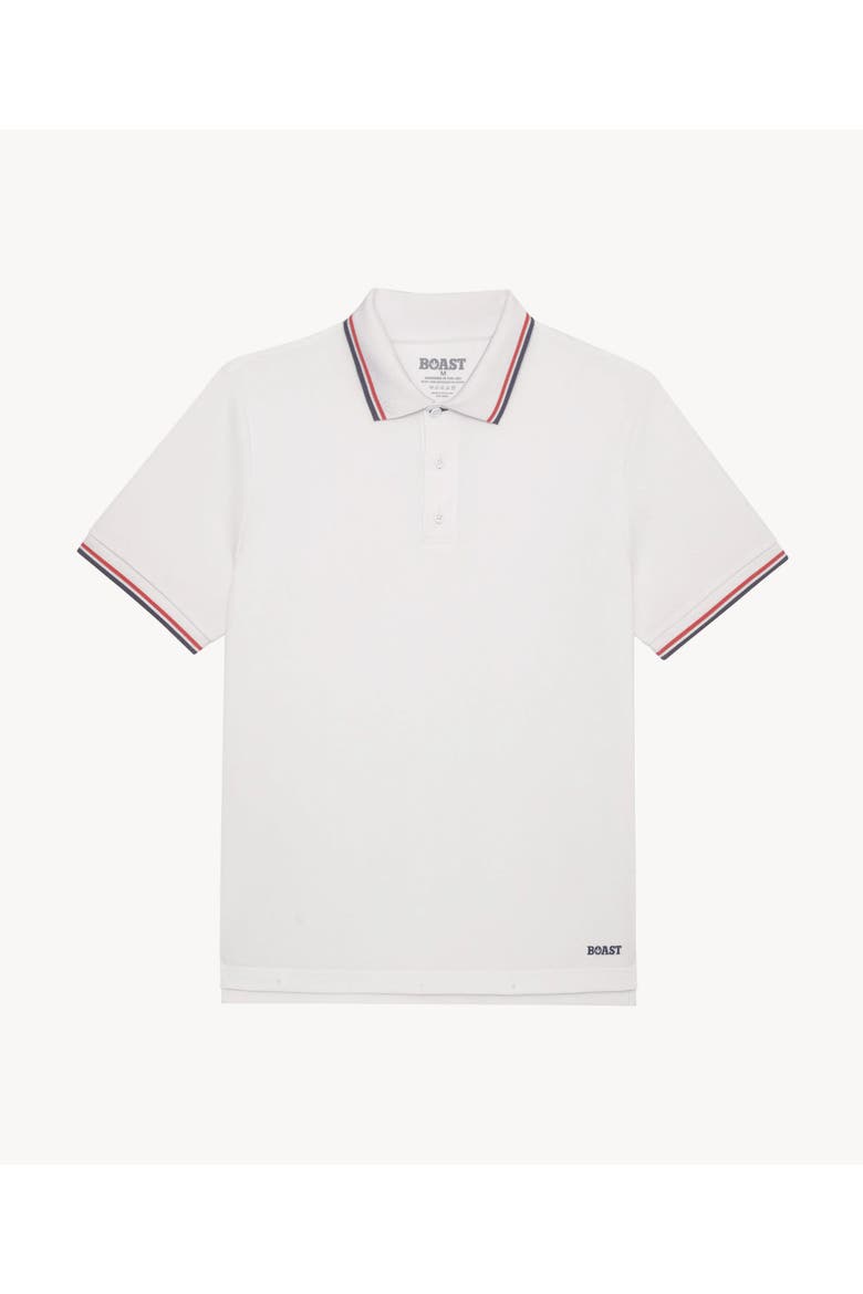 Tipped Match Polo 2.0, Main, color, White Red Navy