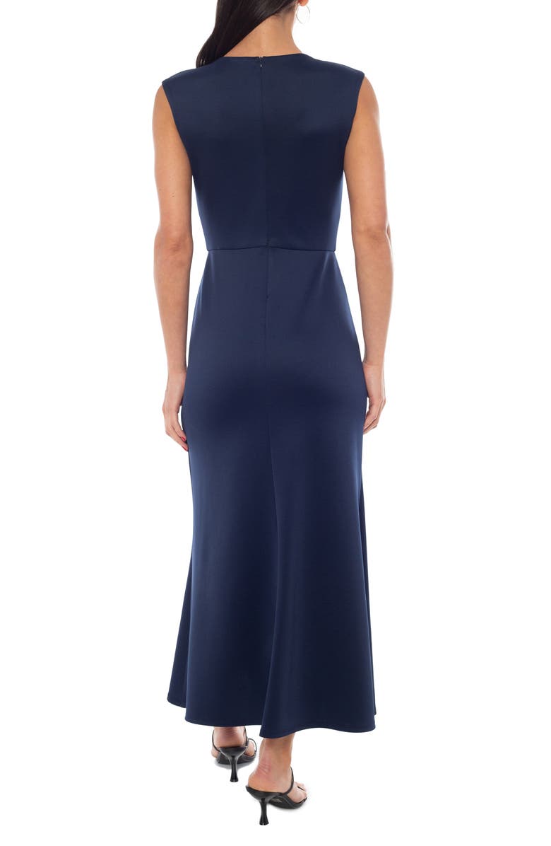 Oleg Cassini Twisted Neck Scuba Crepe Midi Dress, Alternate, color, Navy