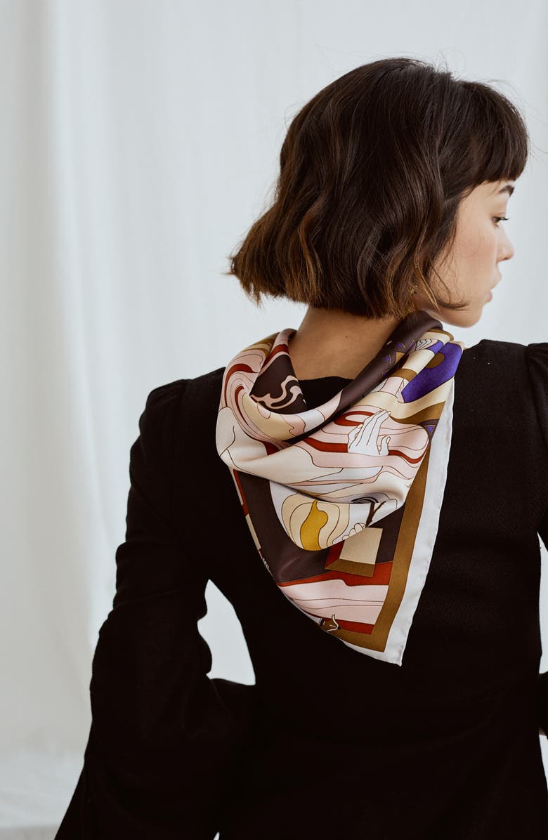 Lost Pattern The Kiss Silk Bandana, Alternate, color, 