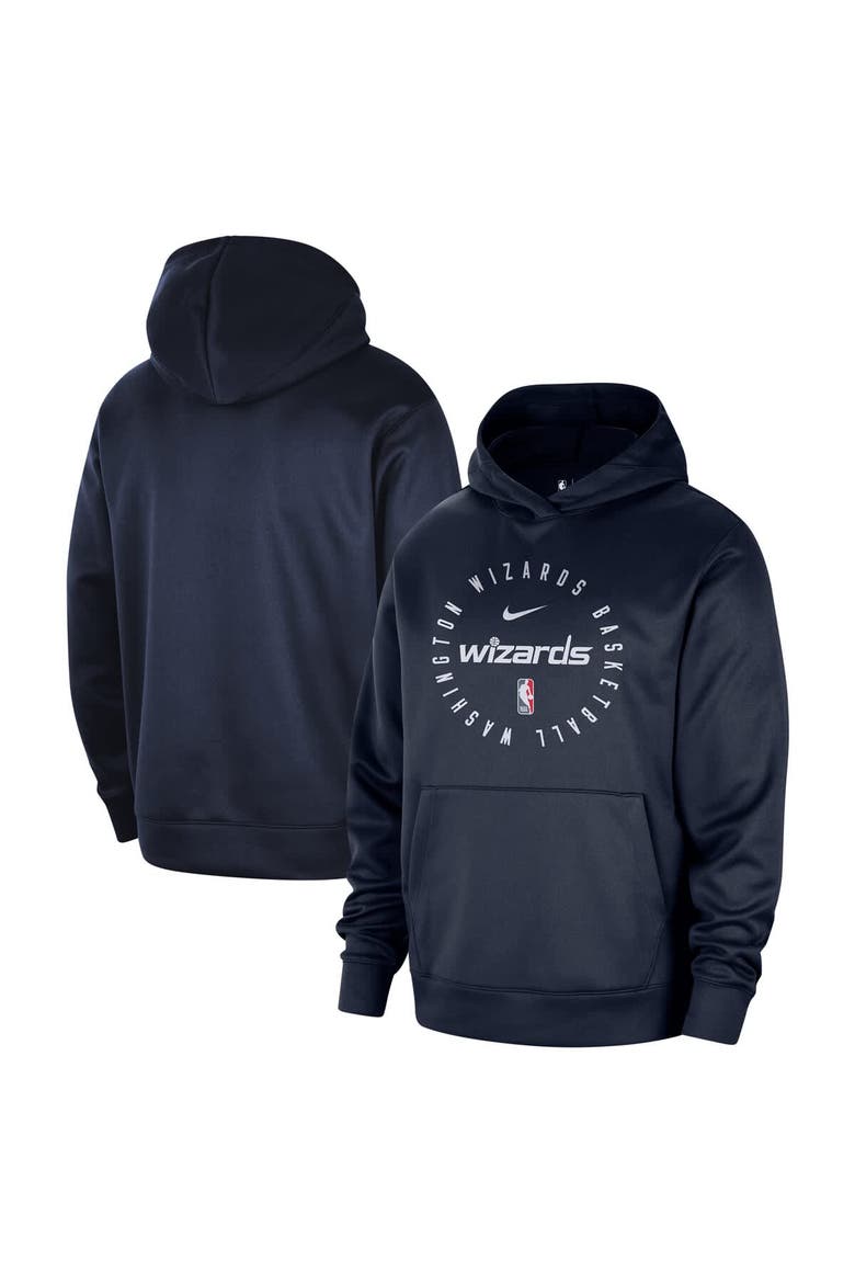 Men's Nike Navy Washington Wizards 2024/25 Spotlight On-Court Practice Performance Pullover Hoodie, Alternate, color, Navy