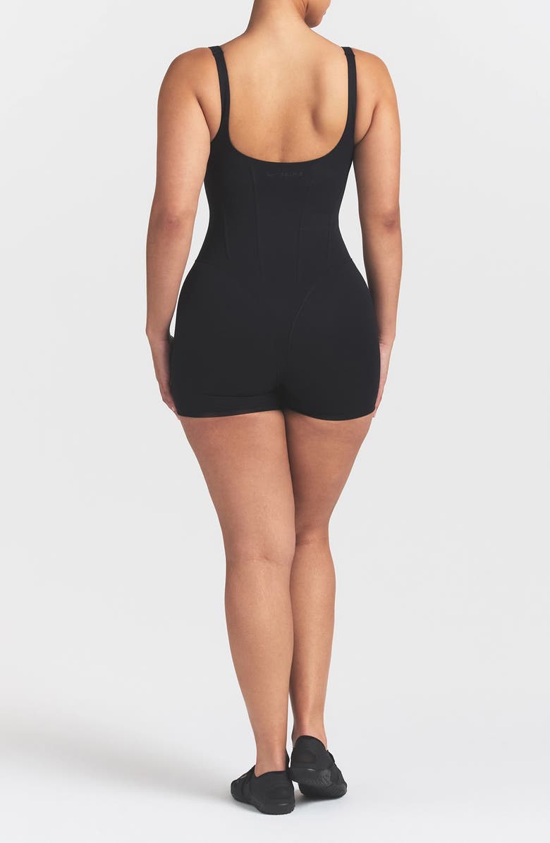 NikeSKIMS Matte Corset Bodysuit, Alternate, color, Nskm Obsidian