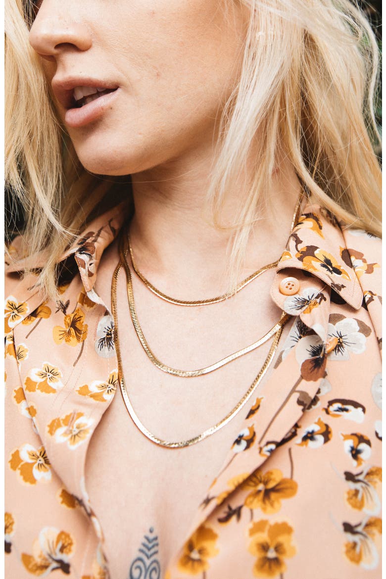 Maya Snake Chain Necklace, Alternate, color, GOLD