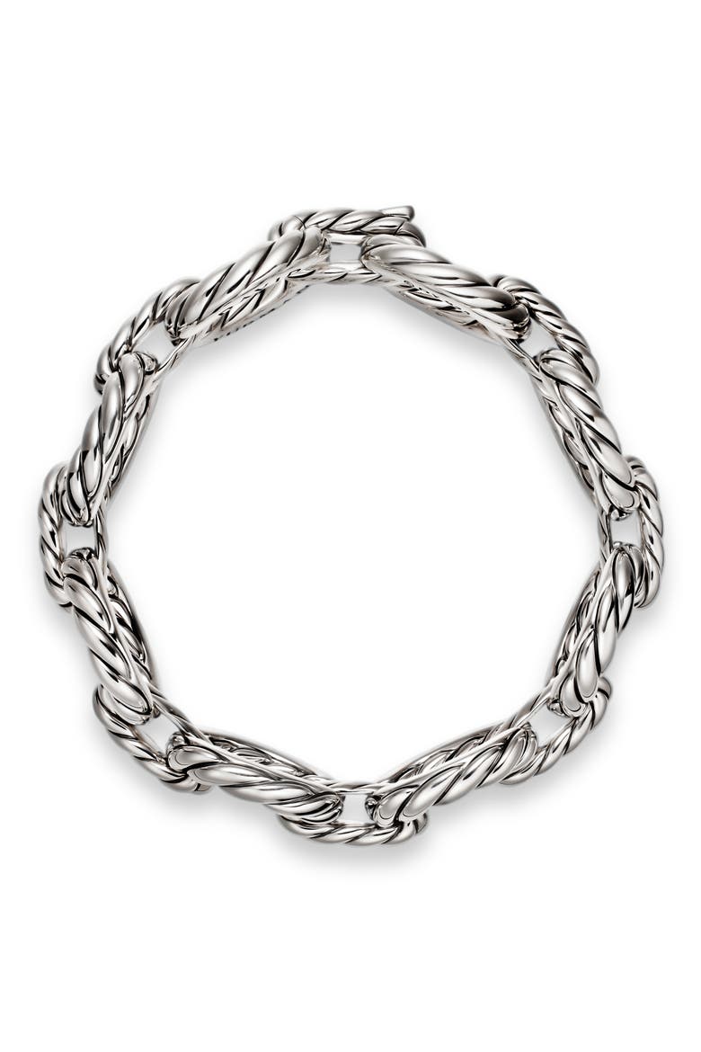 Sculpted Cable Oval Link Bracelet in Sterling Silver, 18mm, Alternate, color, SILVER