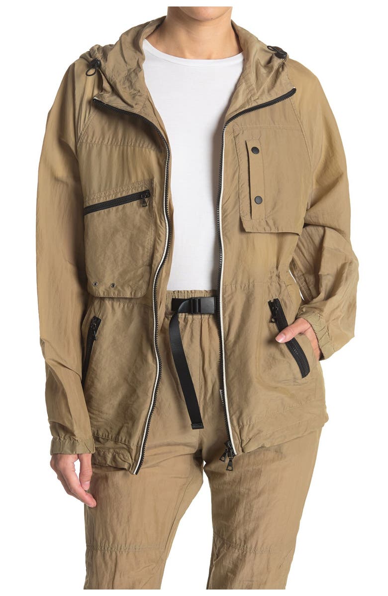 John Elliott Silk Hooded Zip Jacket, Main, color, 