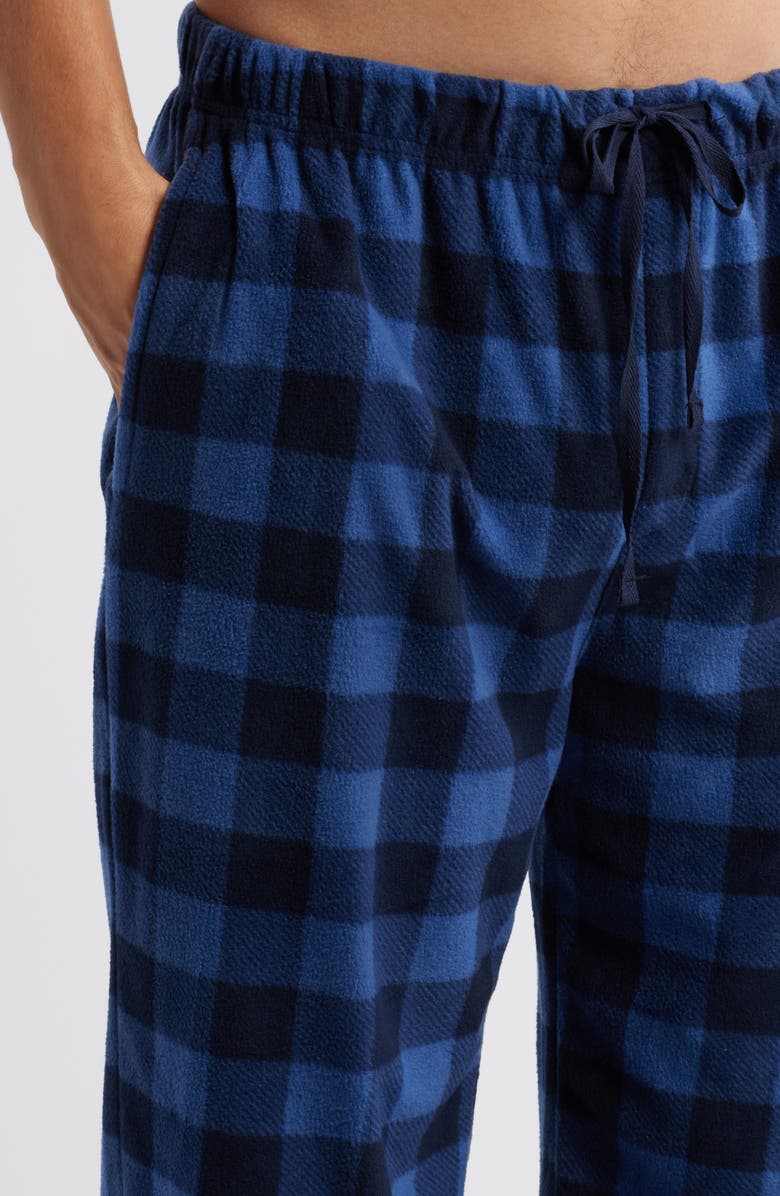 SLEEPHERO Buffalo Check Fleece Pajamas, Alternate, color, Navy Buffalo Check