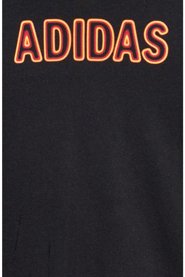 Kids' Flame Graphic Long Sleeve Hooded T-Shirt, Alternate, color, BLACK/ RED