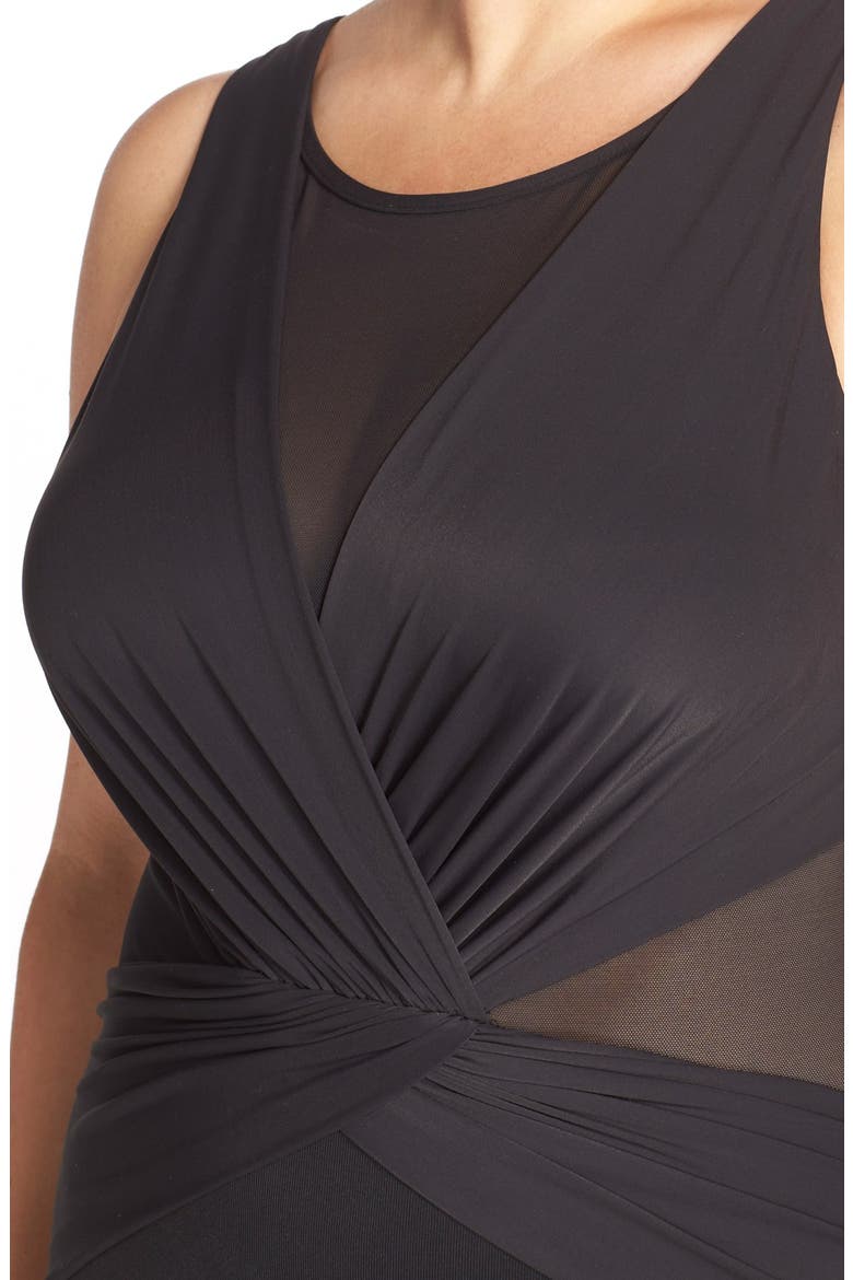 'Solid Palma' One-Piece Swimsuit, Alternate, color, BLACK