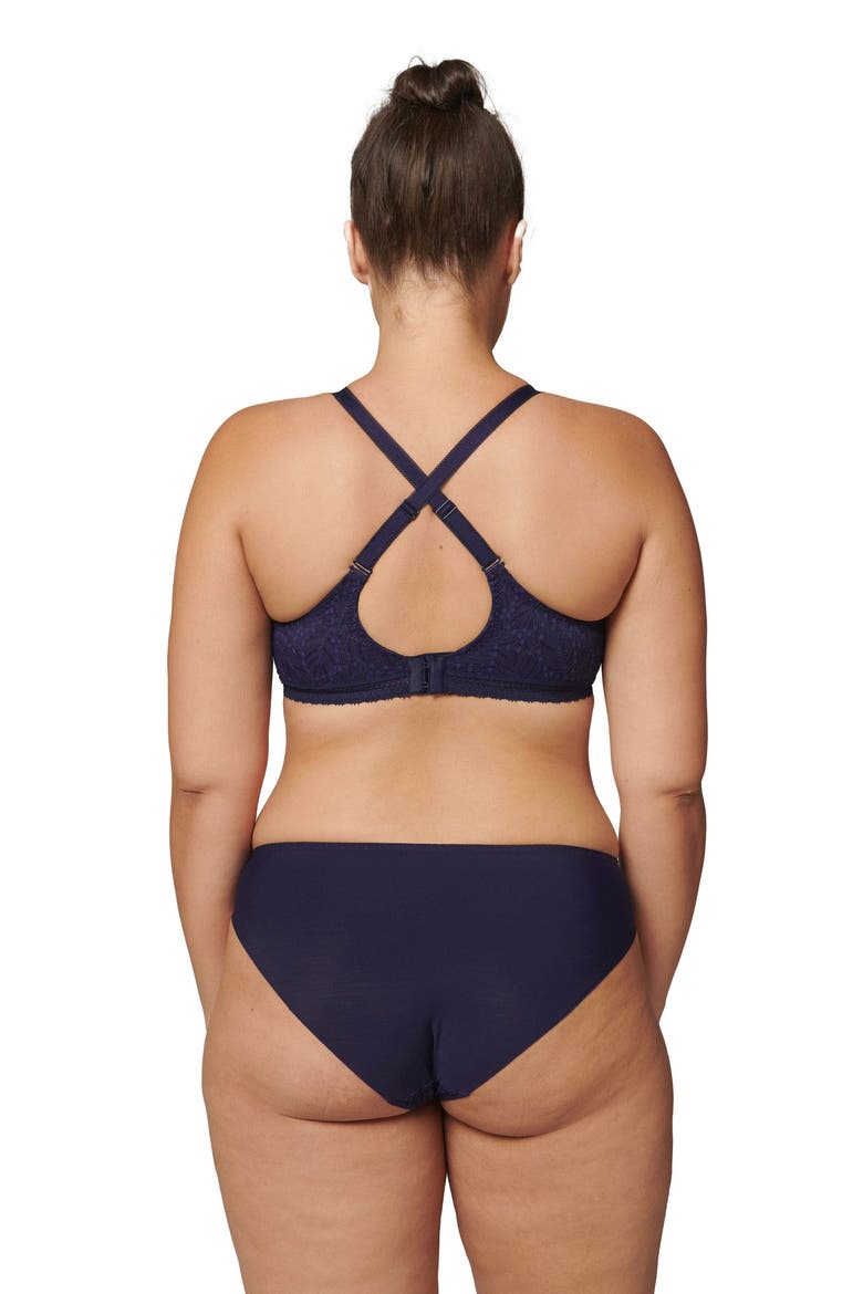 Comete Underwire 3D Plunge Bra, Alternate, color, MIDNIGHT