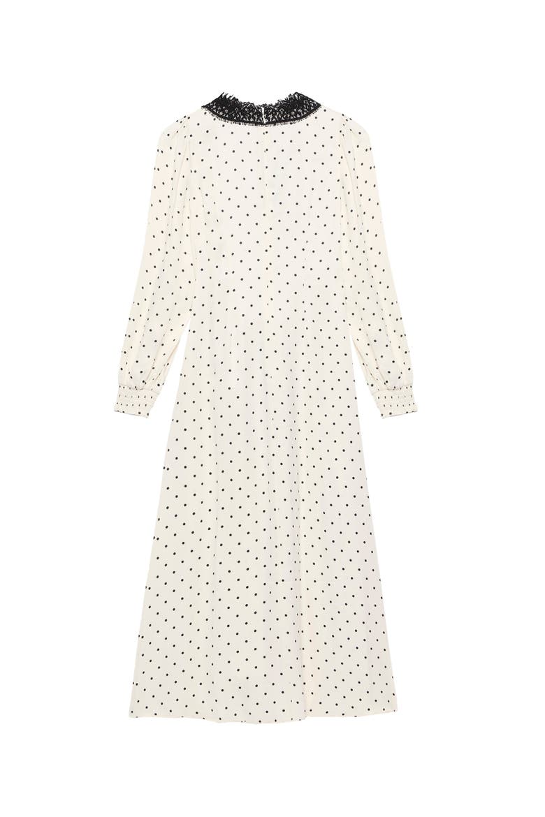 Polka Dot Tie Maxi Dress, Alternate, color, Cream