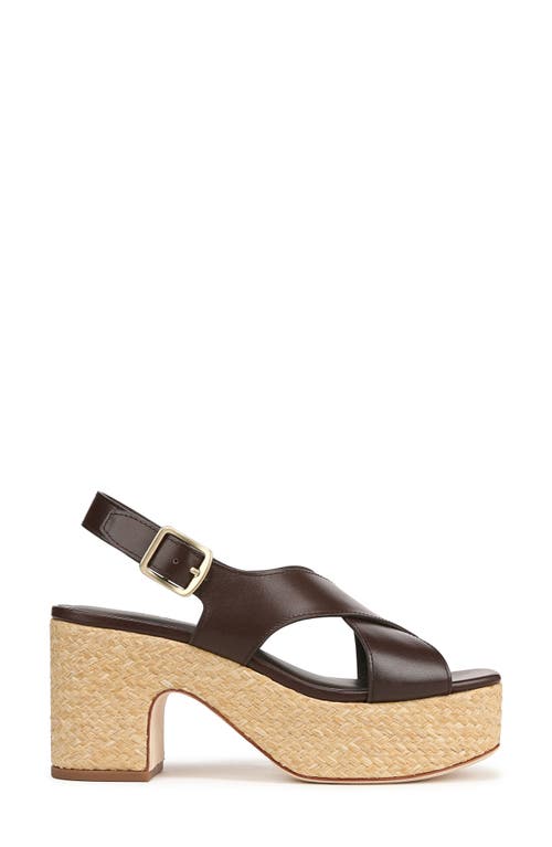 Vince Clementina Leather Crisscross Platform Sandals In Cacao Brown
