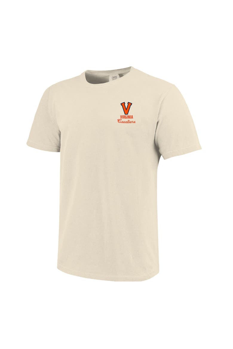Men's Cream Virginia Cavaliers Comfort Colors Mascot Overlay T-Shirt, Alternate, color, Cream