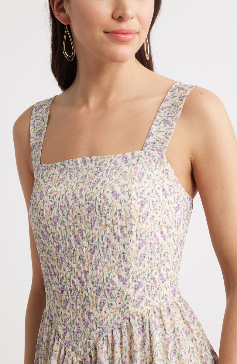 Chelsea28 Floral Sleeveless Fit & Flare Sundress, Alternate, color, Ivory Floral -Purple