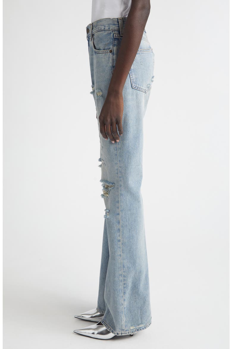 Flora Distressed High Waist Flared Jeans, Alternate, color, BROKEN CELESTIAL