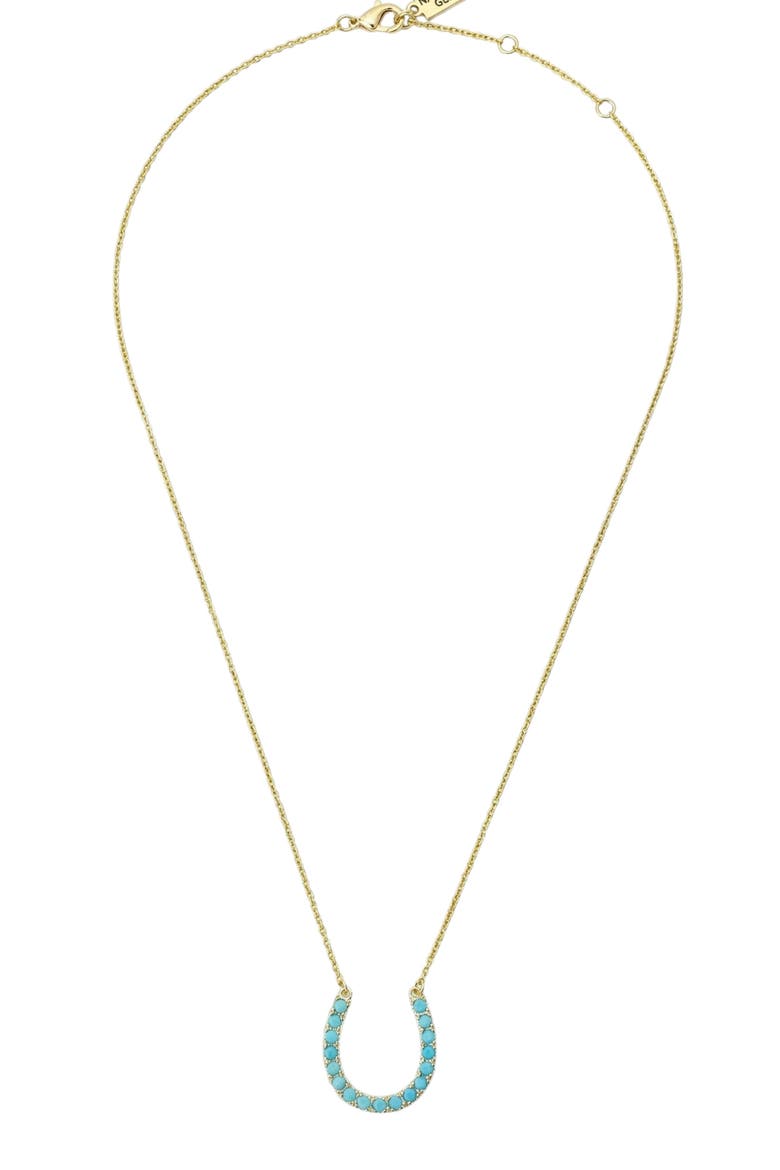 Lucky Turquoise Horseshoe Necklace, Main, color, Turquoise/Aqua