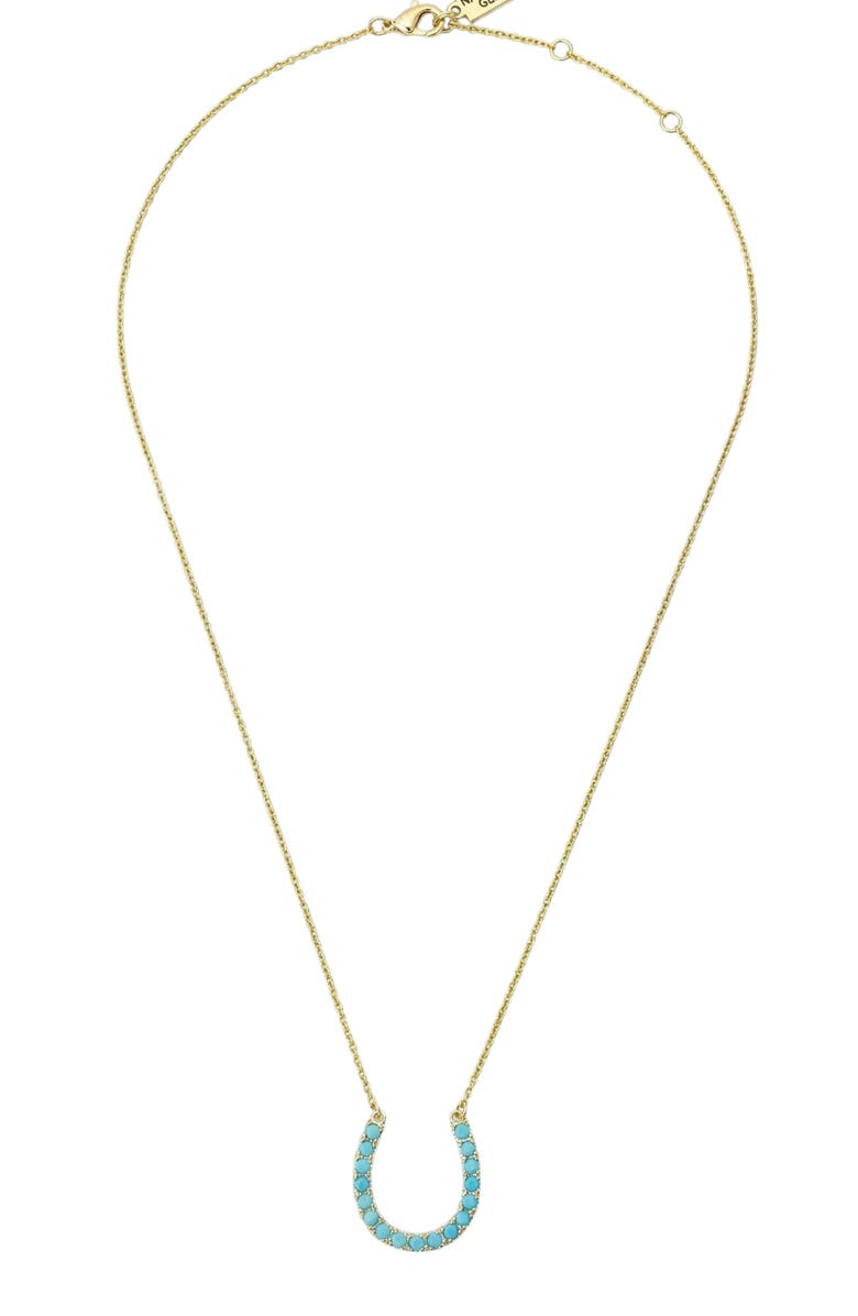 NATIVE GEM Lucky Turquoise Horseshoe Necklace, Main, color, 