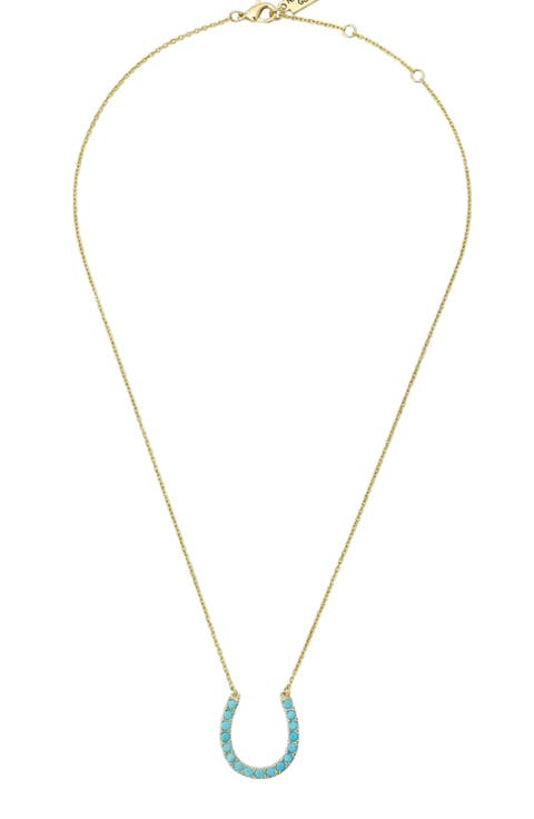 Lucky Turquoise Horseshoe Necklace