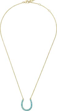 NATIVE GEM Lucky Turquoise Horseshoe Necklace