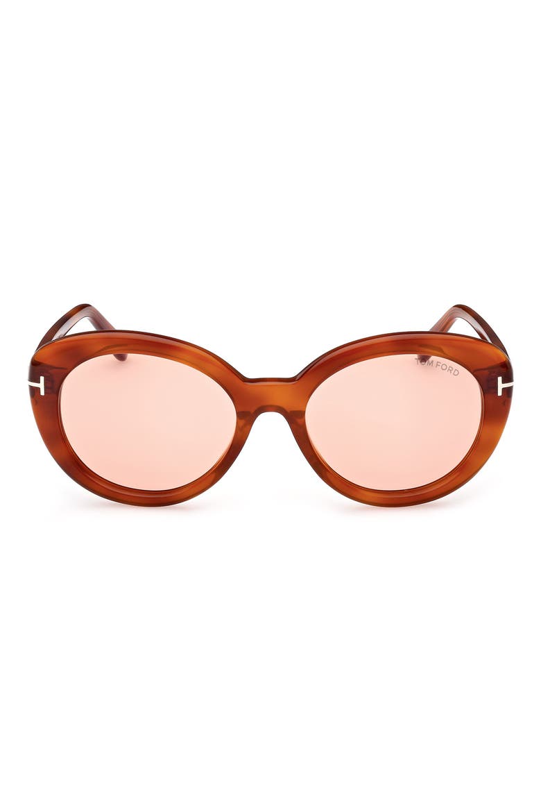 Lily-02 55mm Tinted Cat Eye Sunglasses, Main, color, BLONDE HAVANA / VIOLET