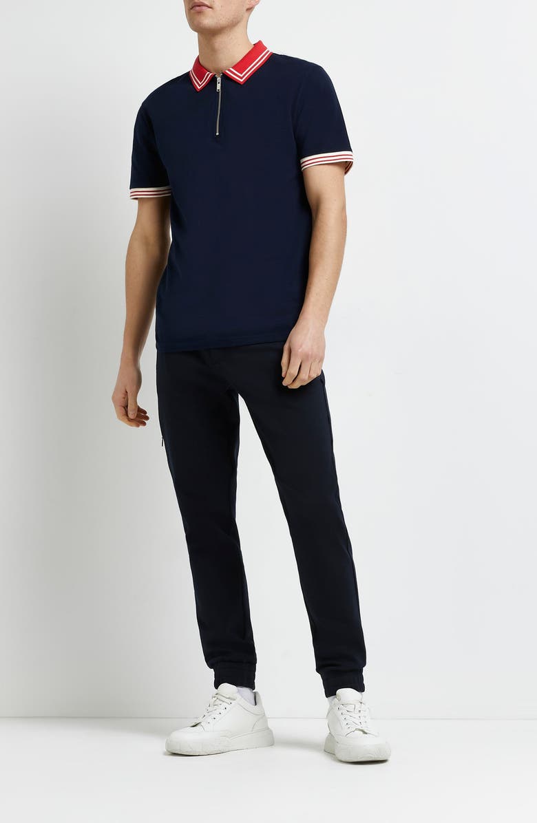 River Island Slim Fit Tipped Cotton Polo, Alternate, color, 
