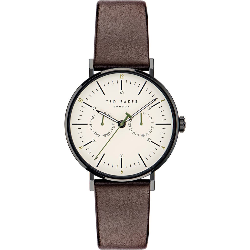 Ted Baker London Timeless Rsst Leather Strap Watch, 41mm In Multi