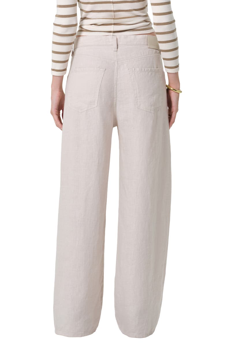 Citizens of Humanity Brynn Drawstring Waist Wide Leg Linen Pants, Alternate, color, Pale Stone Light/ Medium Cream
