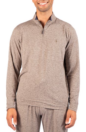Tailorbyrd Brushed Melange Quarter Zip Pullover In Cedar