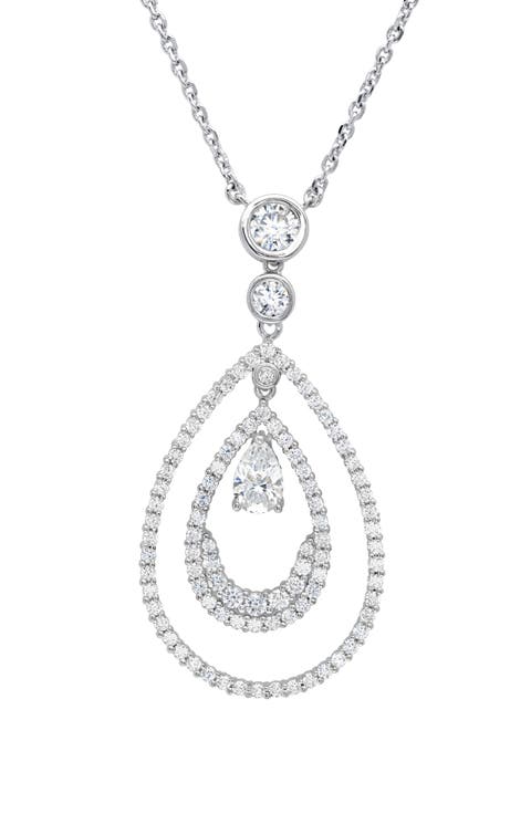 x Andrew Prince Pear-Shaped Double Loop Pendant Necklace