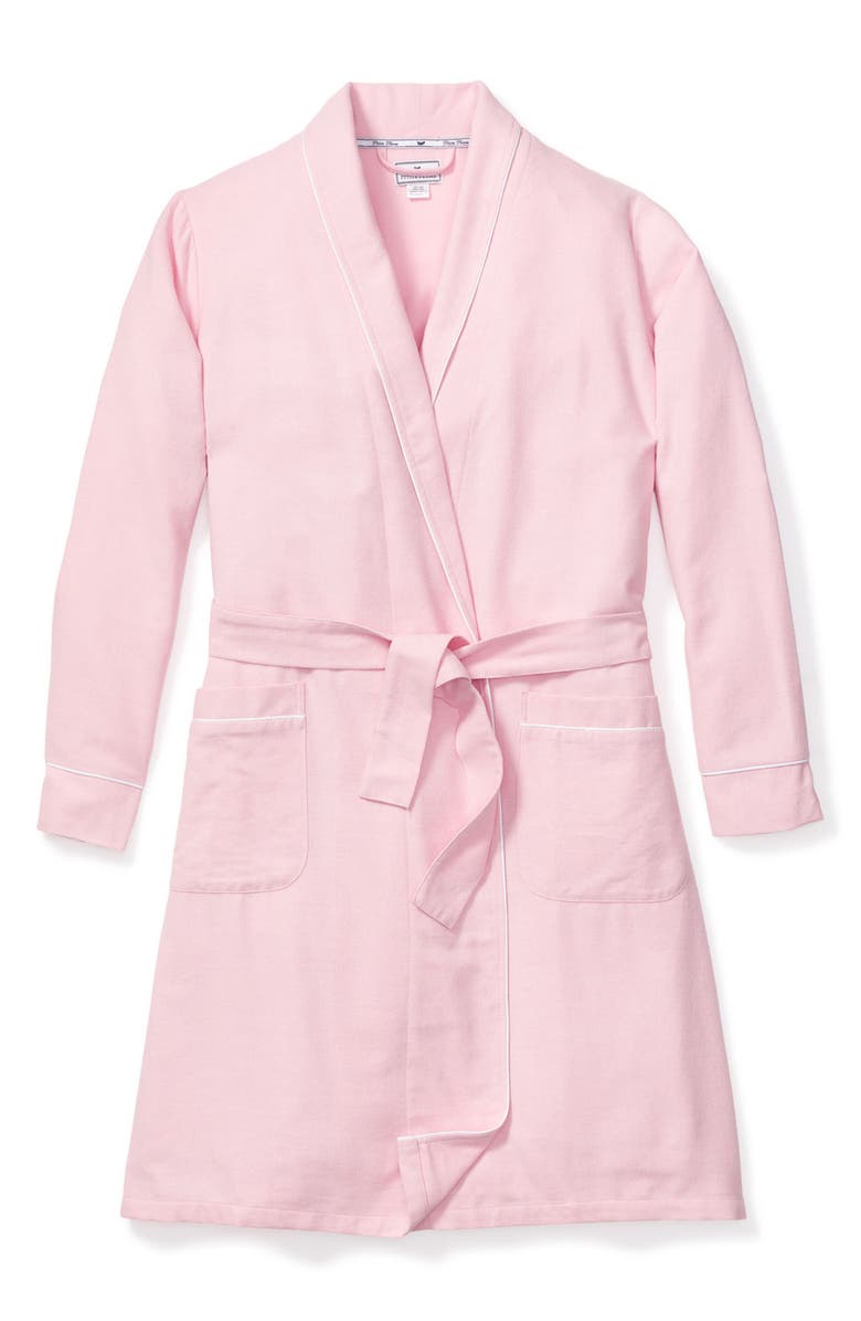 Petite Plume Cotton Flannel Robe, Alternate, color, Pink
