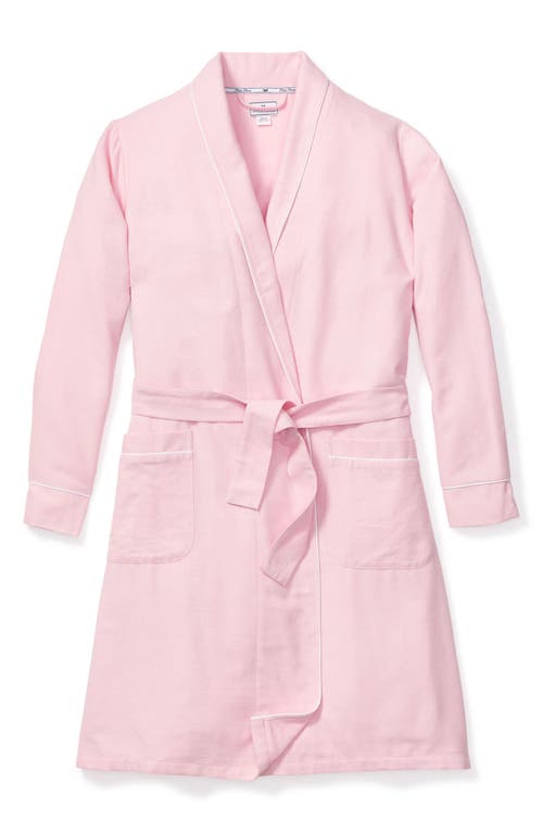 Petite Plume Cotton Flannel Robe In Pink