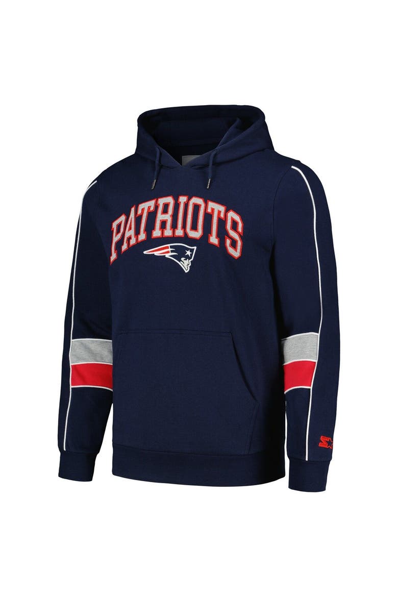 Men's Starter Navy New England Patriots Captain Pullover Hoodie, Alternate, color, Navy