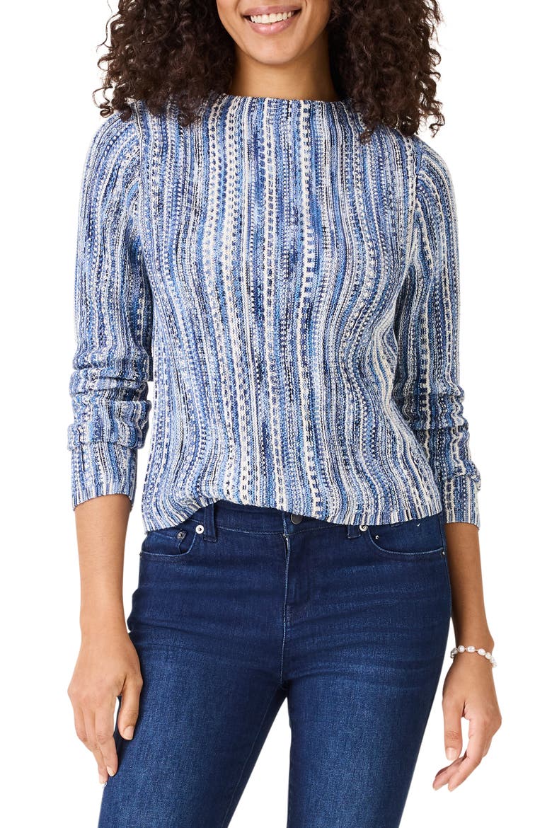From the Top Stripe Sweater, Main, color, INDIGO MULTI