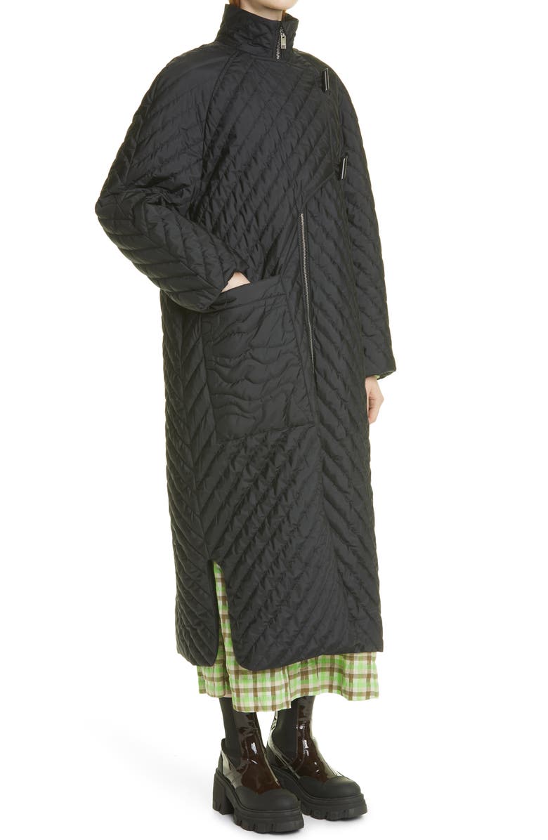 Ganni Quilted Coat, Alternate, color,