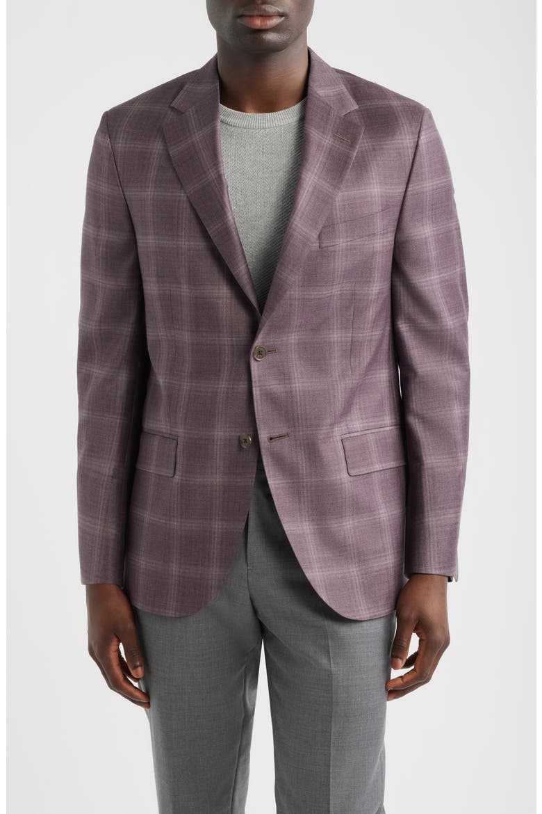 Hartford Classic Fit Russet Check Wool Twill Sport Coat, Main, color, PINK