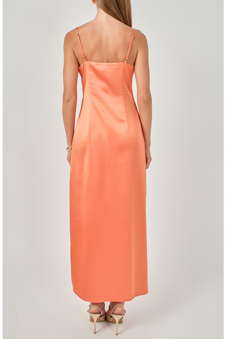 Lace Trimmed Maxi Gown, Alternate, color, ORANGE