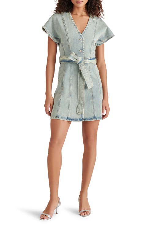 Joelle Belted Denim Minidress