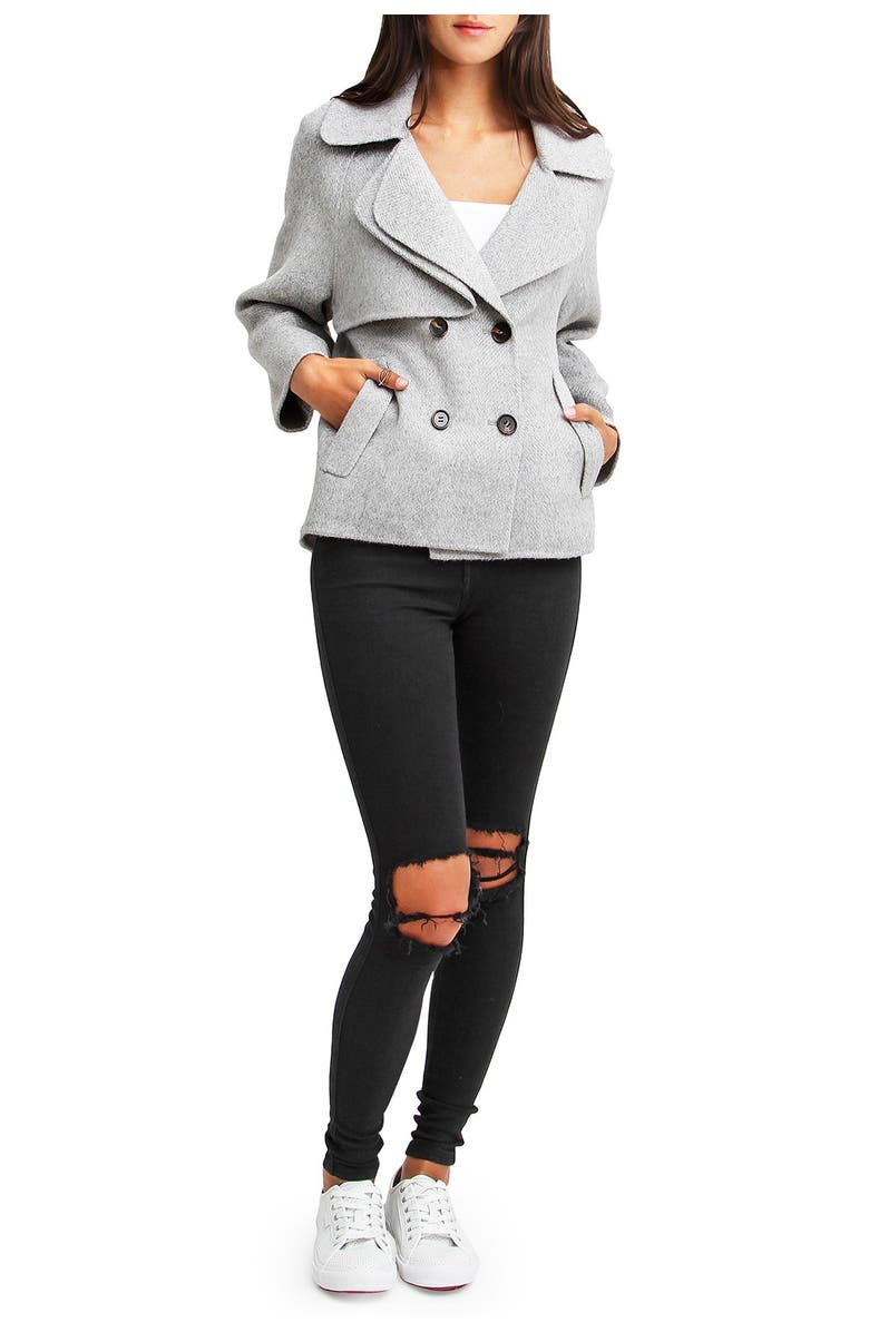 Belle & Bloom I'm Yours Wool Blend Peacoat, Alternate, color, Grey
