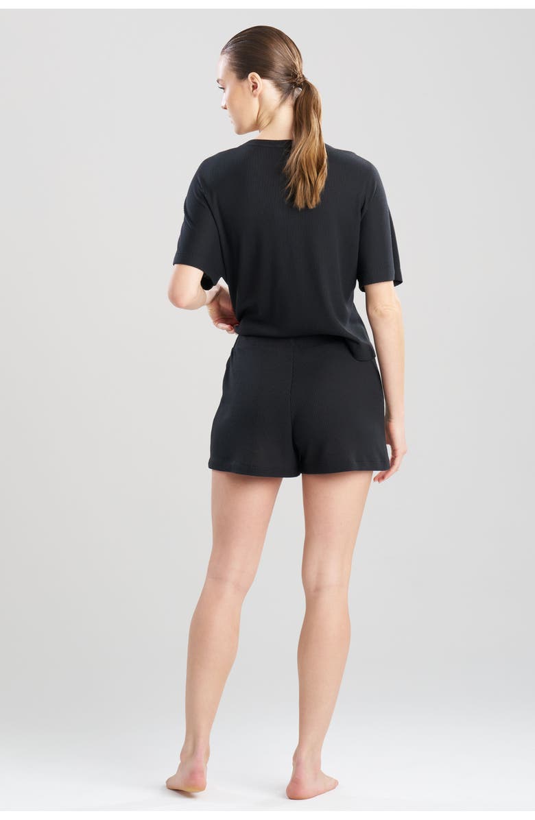 Natori Edit Mila Waffle Everywhere Drawstring Shorts, Alternate, color, Black