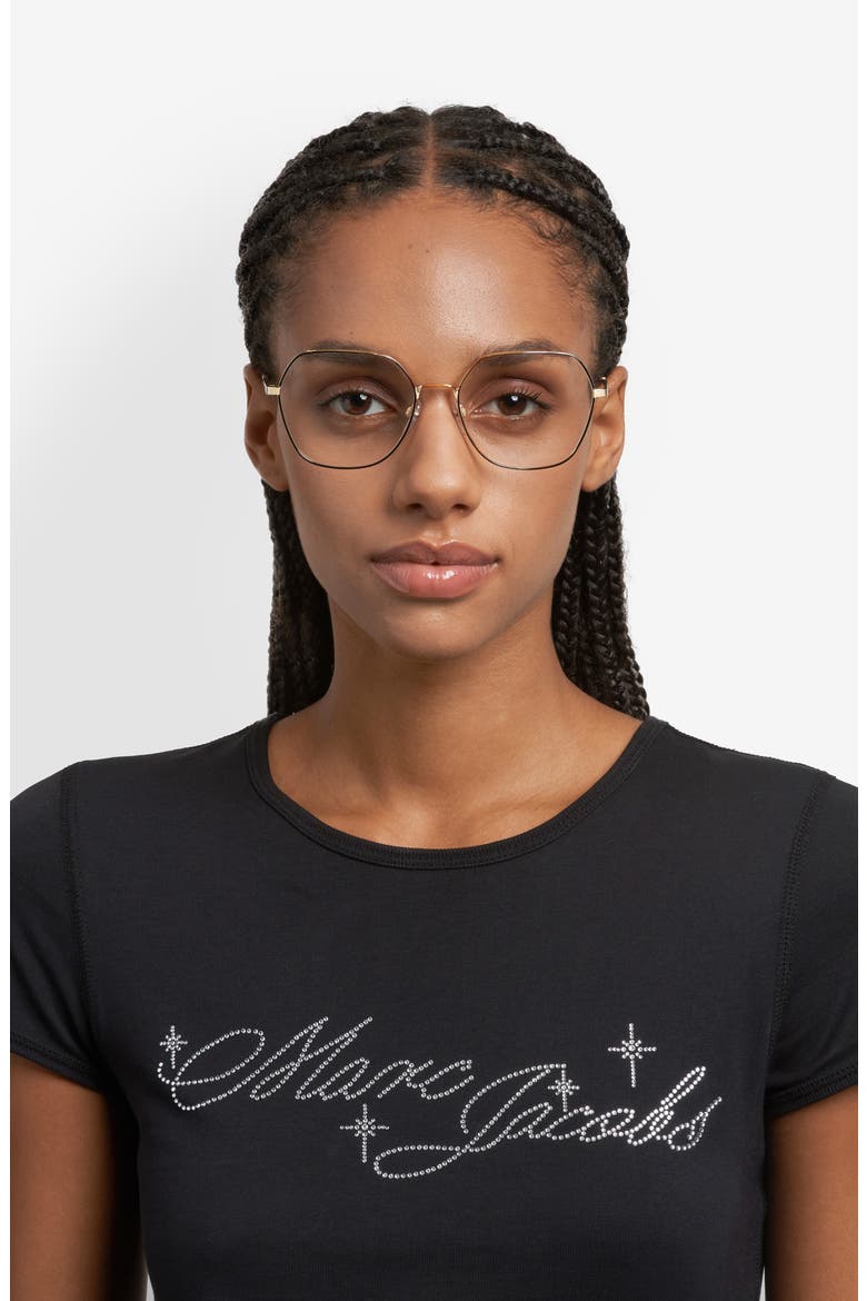 55mm Round Optical Glasses, Alternate, color, GOLD BLACK