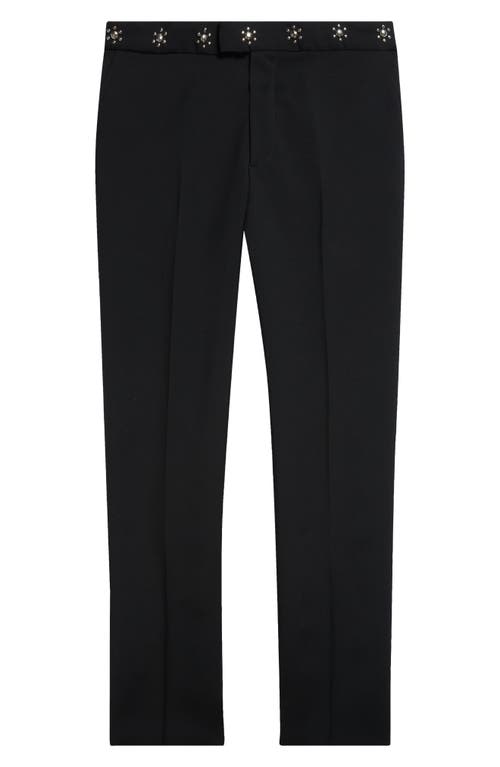 Alexander Mcqueen Mcqueen Studded Cotton Cigarette Pants In Black