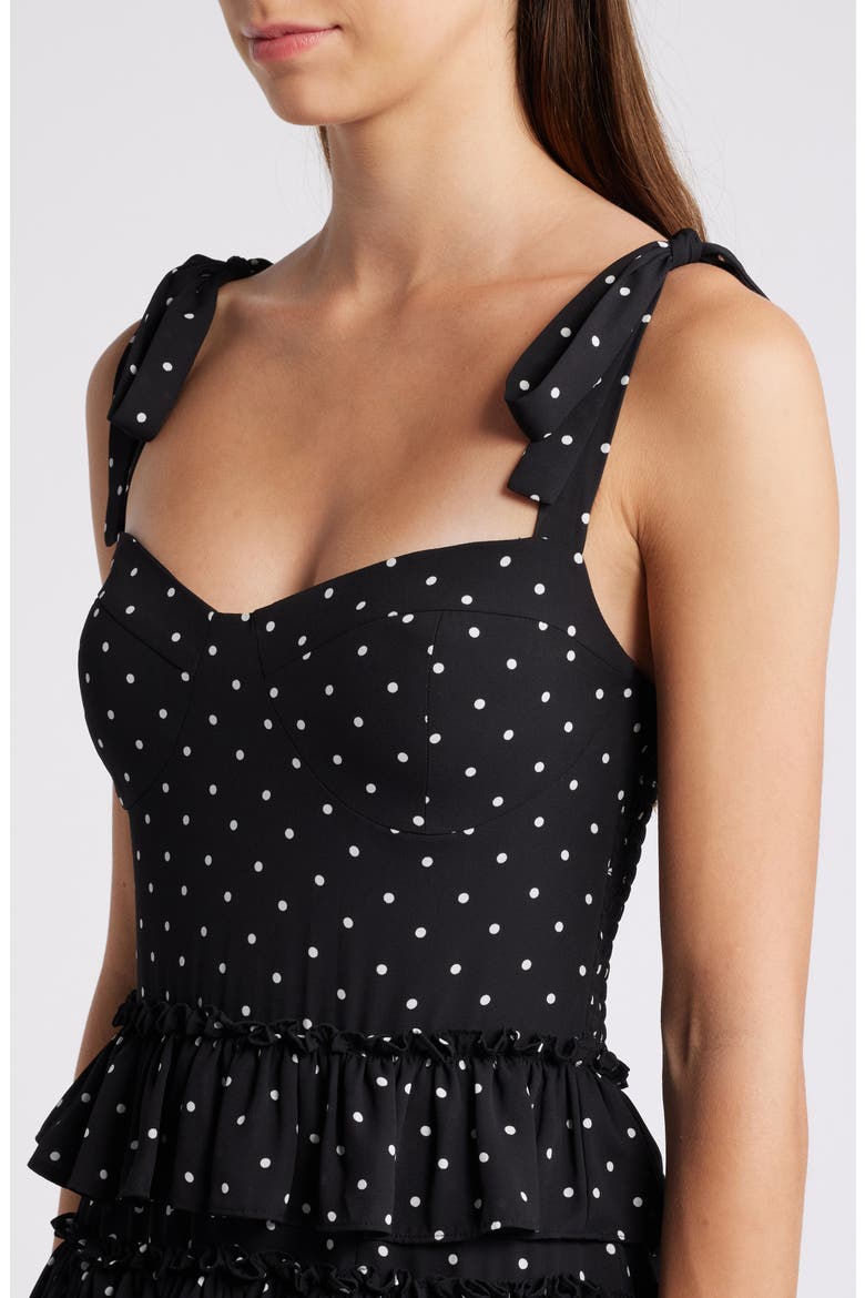 The Masie Polka Dot Tiered Dress, Alternate, color, BLACK POLKA DOT