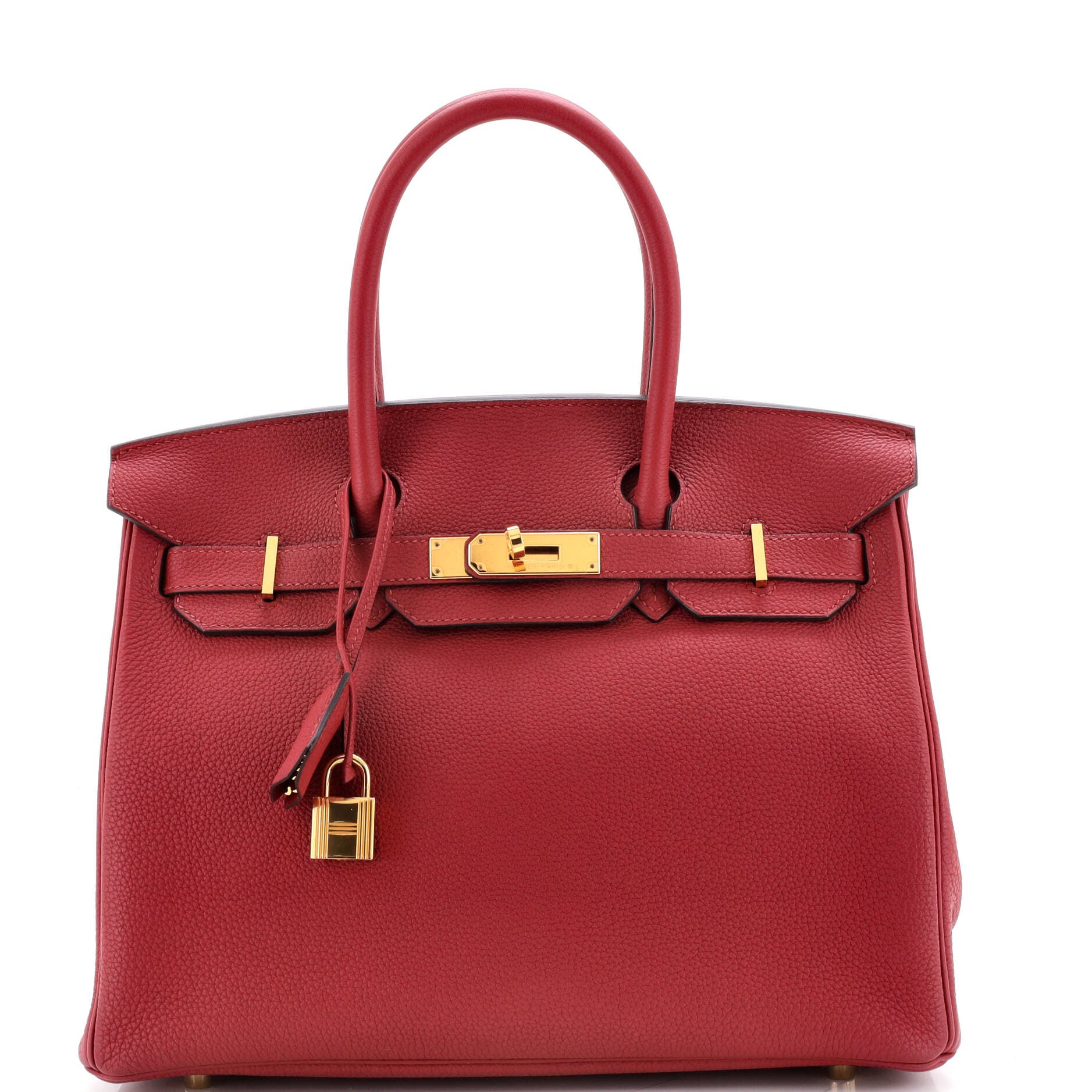Pre-Owned Hermes Birkin Handbag Red Togo with Gold Hardware 30, Main, color, Rouge Grenat