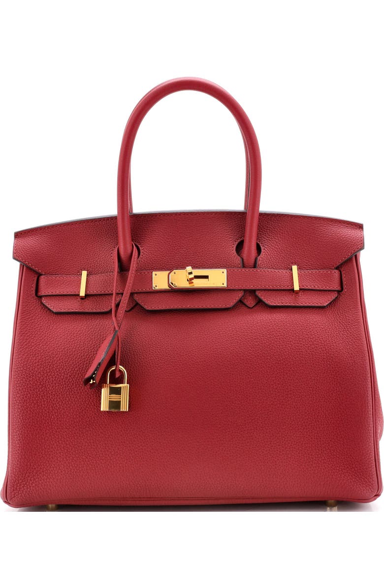 Pre-Owned Hermes Birkin Handbag Red Togo with Gold Hardware 30, Main, color, Rouge Grenat