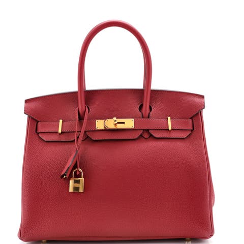 Birkin Handbag Red Togo with Gold Hardware 30