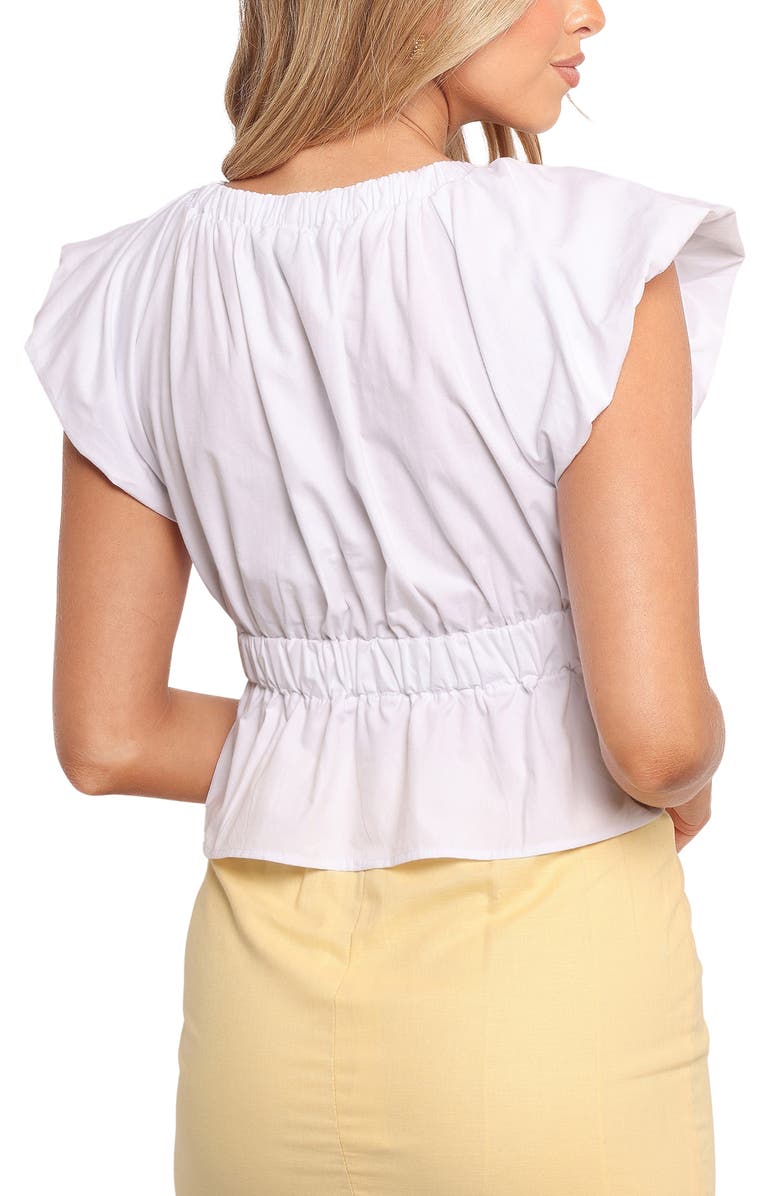 Petal & Pup Moira Cotton Drawstring Waist Peplum Top, Alternate, color, White