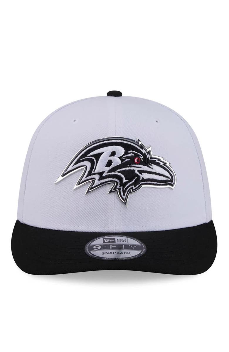New Era Men's New Era White/Black Baltimore Ravens 2026 NFL Draft Pre-Curved 9FIFTY Snapback Hat, Alternate, color, White