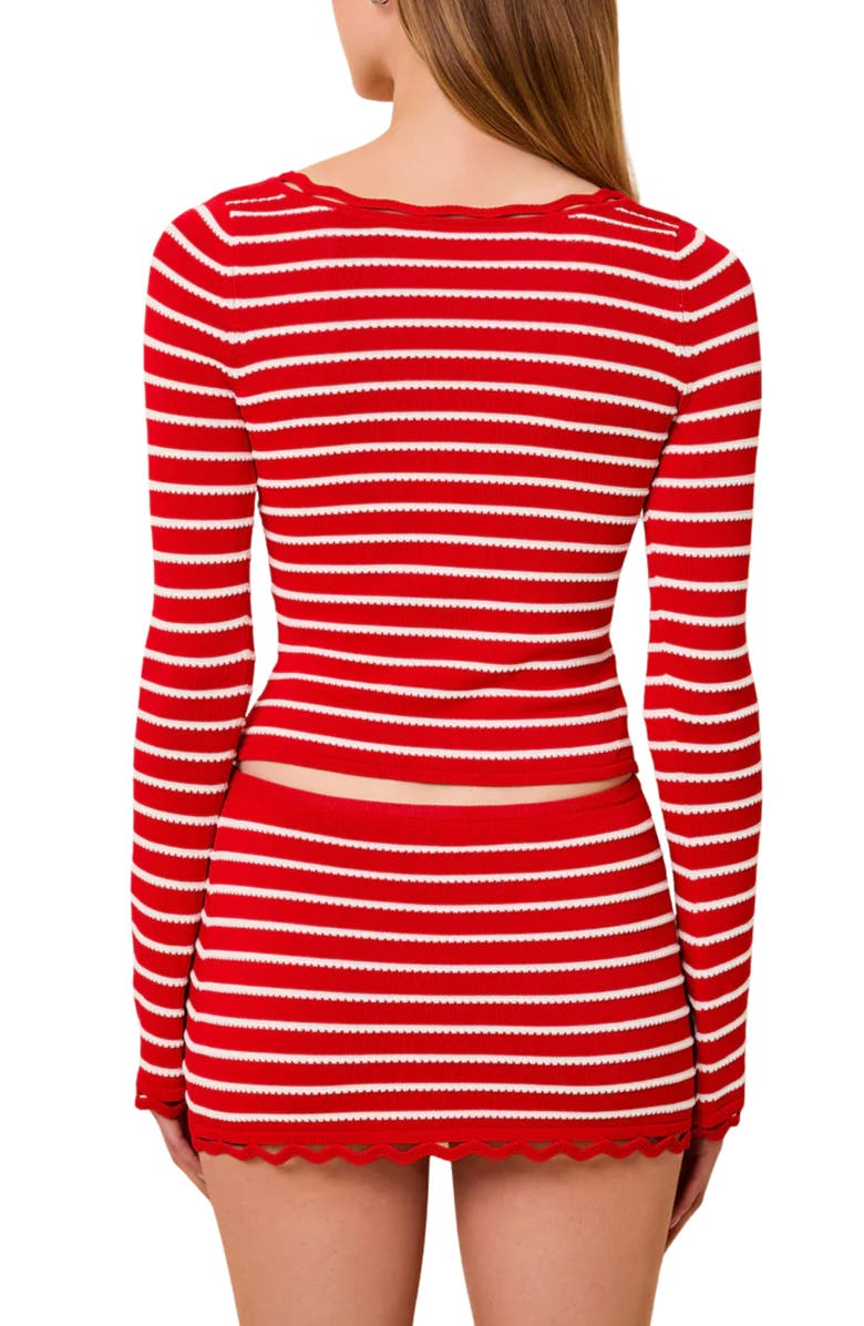 Solid & Striped The Peneope Stripe Top, Alternate, color, Lipstick Red