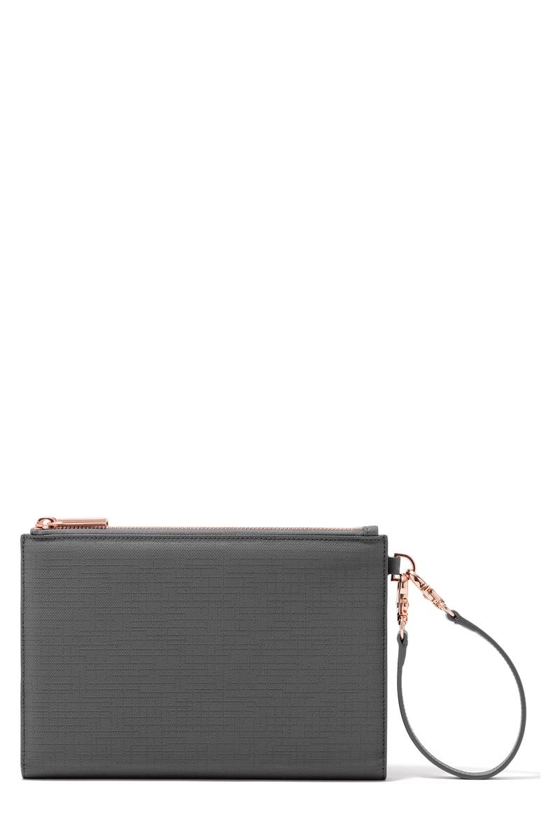 Signature Essentials Coated Canvas Clutch/Wallet, Main, color, GRAPHITE