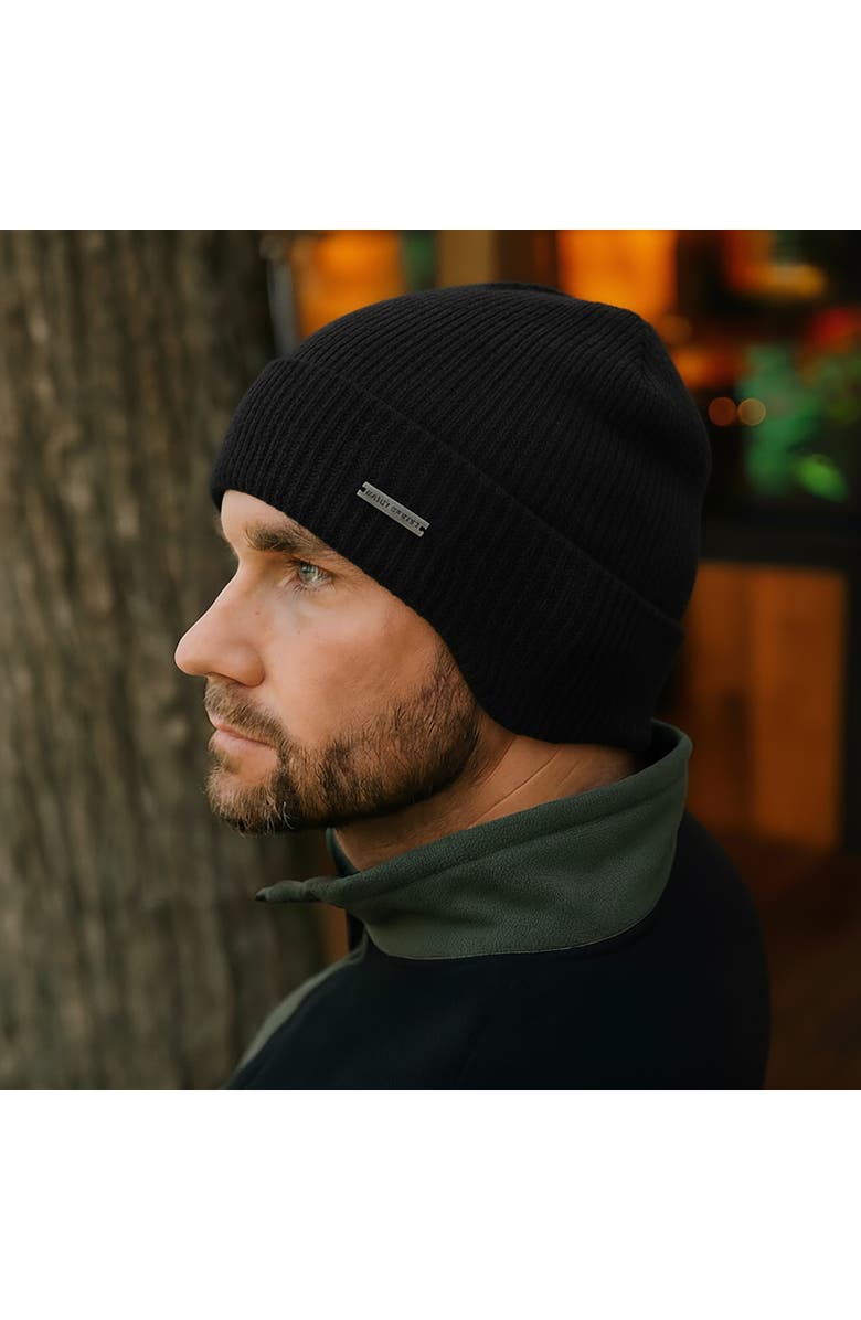 Kanut Sports Smoky Men's Smoky Earflap Beanie, Alternate, color, Black