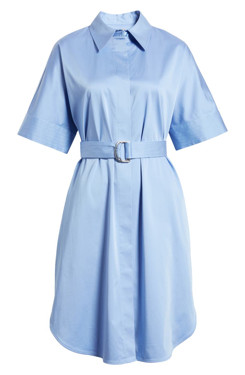 BOSS Dashile Stretch Belted Cotton Shirtdress, Alternate, color,