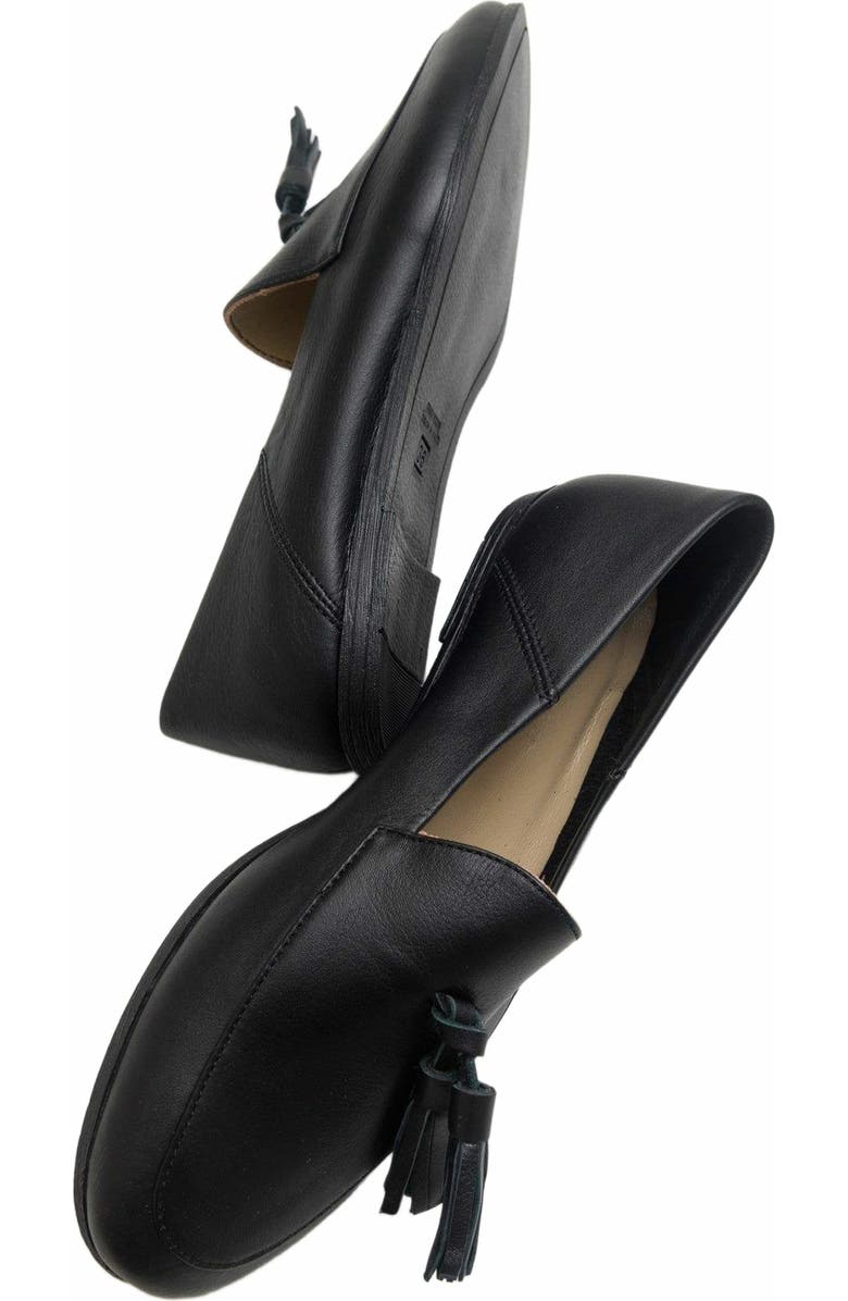 Forever & Always Shoes Mona Soft Leather Tassel Loafer, Alternate, color, Black Leather